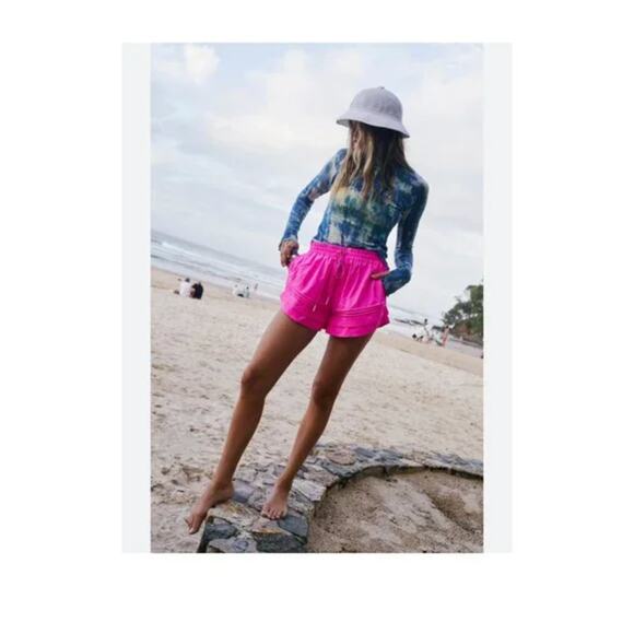 Free People Movement Blue Printed High Jump Long Sleeve Top Baselayer Size Large - Picture 14 of 14